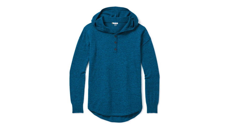 Smartwool Shadow Pine Hoodie Sweater - Womens, Alpine Blue Heather/Ocean Abyss Heather Marl, Small, SW016397E79-S