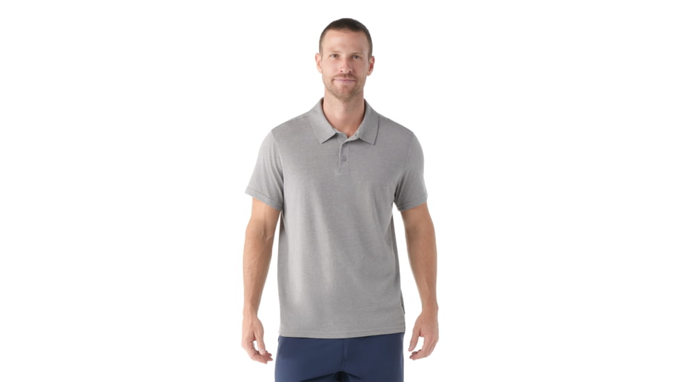 Smartwool Short Sleeve Polo - Mens, Light Gray Heather, Extra Large, SW00236154510XL000