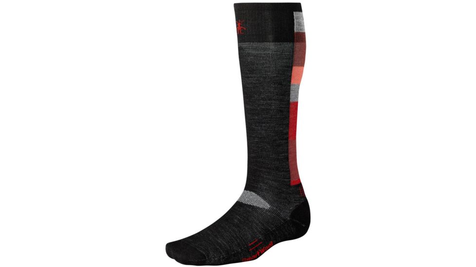 Smartwool Skiing Light Socks Clearance - Men's-Black/Crimson-X-Large