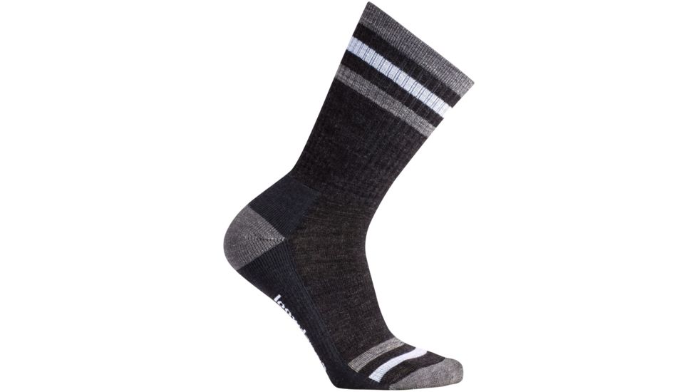 Smartwool Striped Hike Light Crew Sock - Women's-Charcoal-Small