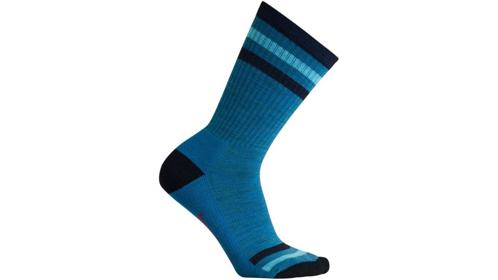 Smartwool Striped Hike Light Crew Sock - Women's-Glacial Blue-Large