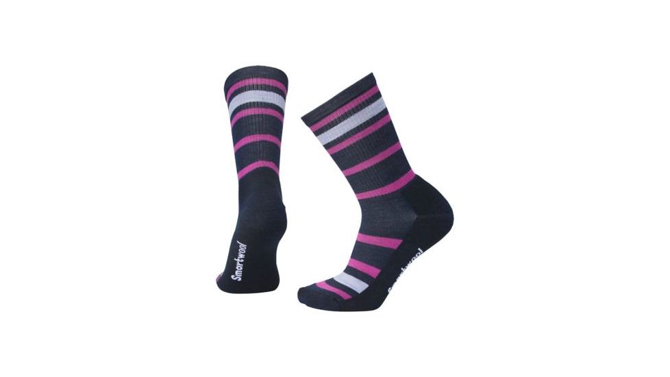 Smartwool Striped Hike Light Crew Sock - Women's, Deep Navy, Small SW000764092-S