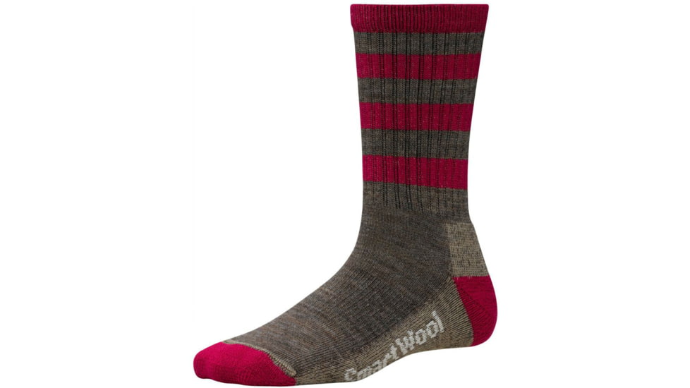 Smartwool Striped Hike Light Crew Sock - Women's-Taupe-Medium