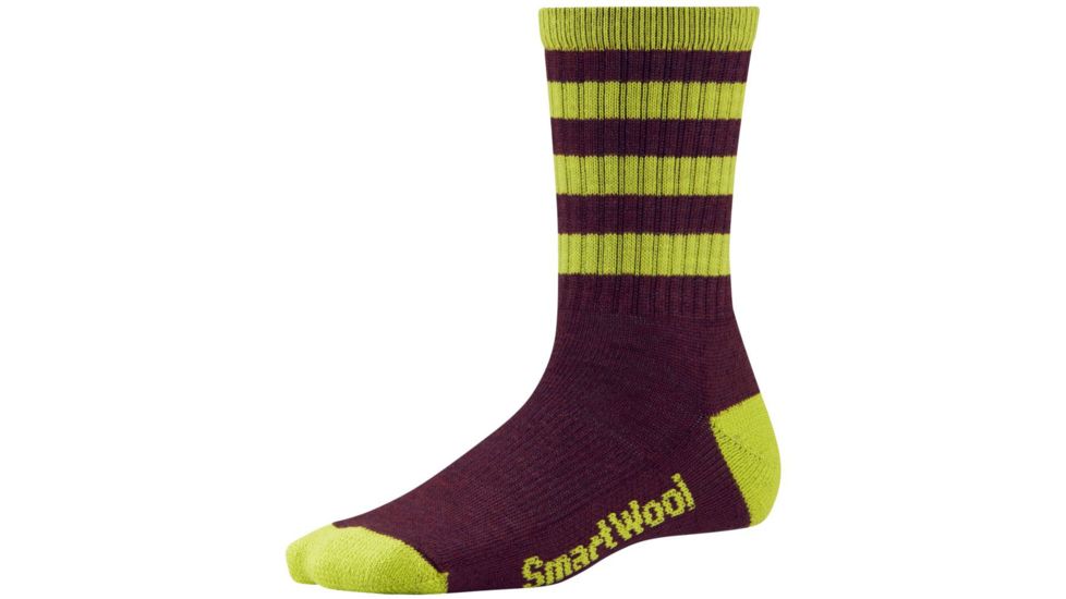 Smartwool Striped Hike Light Crew Sock - Womens-Aubergine-Medium