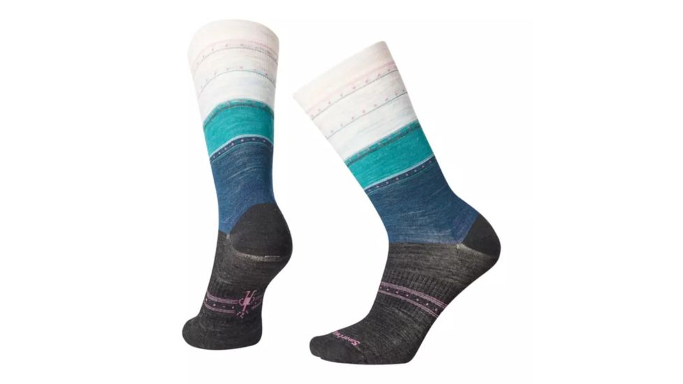 Smartwool Sulawesi Stripe Crew Socks - Womens, Deep Marlin, Medium, SW003900C51-M