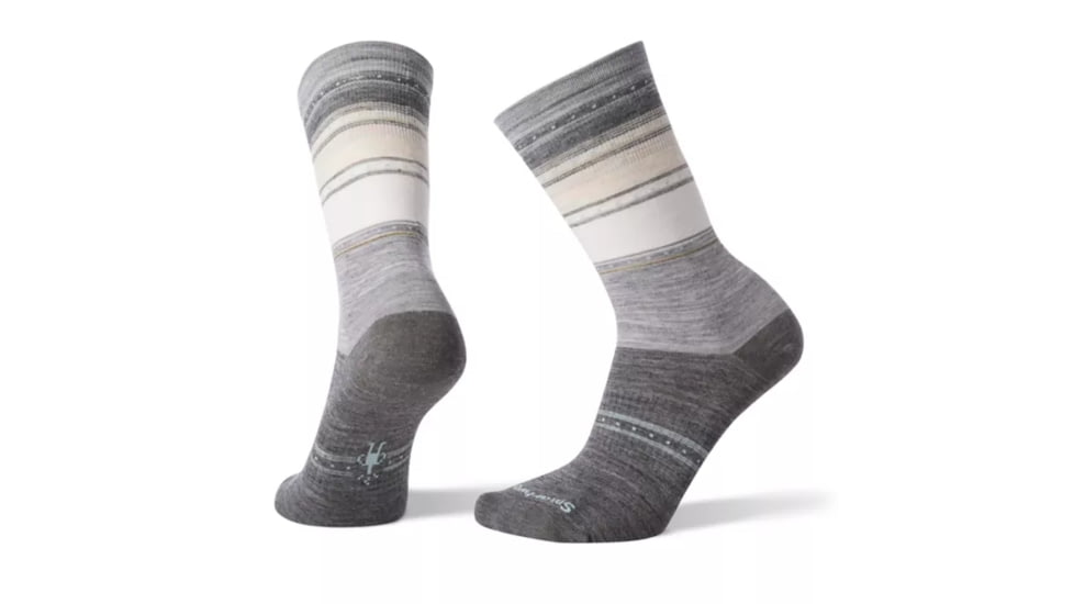 Smartwool Sulawesi Stripe Crew Socks - Womens, Light Gray, Small, SW003900039-S