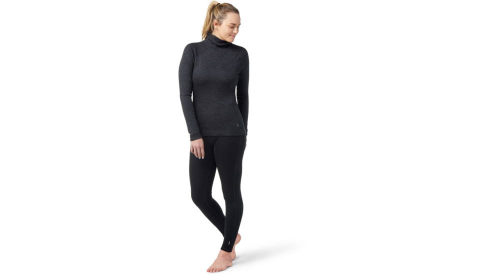 Smartwool Thermal Merino Rib Turtleneck - Womens, 010 Charcoal Heather, Medium, SW016690010M