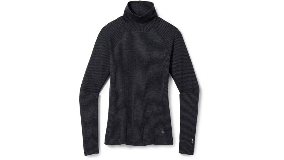 Smartwool Thermal Merino Rib Turtleneck - Womens, 010 Charcoal Heather, Medium, SW016690010M