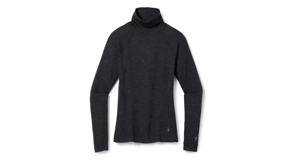 Smartwool Thermal Merino Rib Turtleneck - Womens, Charcoal Heather, Extra Large, SW01669001010XL000
