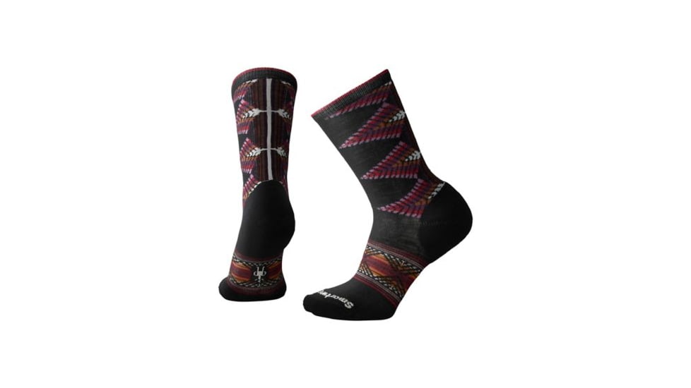 Smartwool Tiva Crew Sock - Women's, Black-Nostalgia Rose H, Small SW010402A56-S