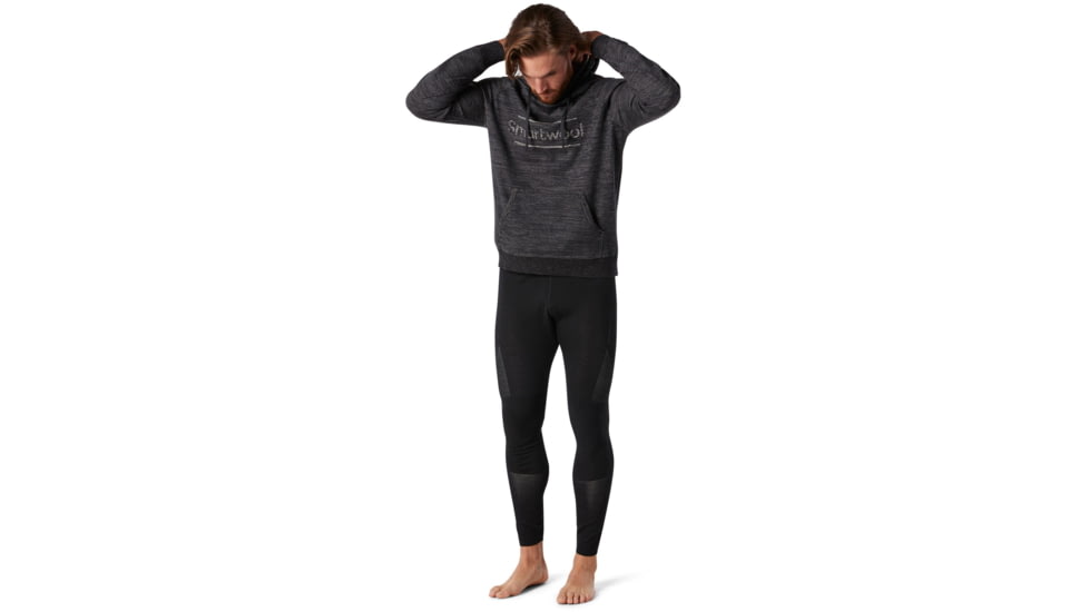 Smartwool Unisex Intraknit Merino Logo Hoodie, Black, Small, SW000386001-S