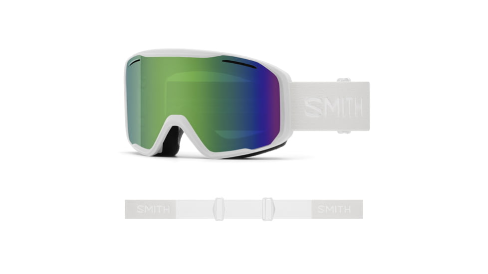 Smith Blazer Goggles, Green Sol-X Mirror Lens, White, M007781DG99C5