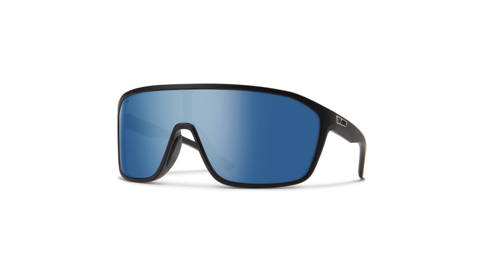 Smith Boomtown Sunglasses, Matte Black Frame, ChromaPop Polarized Blue Mirror Lens, 20493200399XX