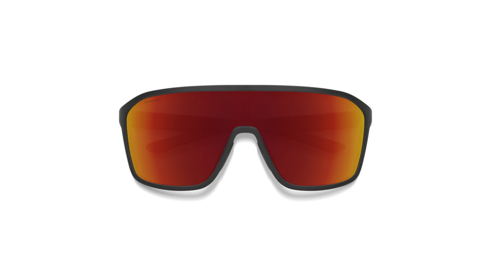 Smith Boomtown Sunglasses, Matte Black Frame, ChromaPop Red Mirror Lens, 20493200399X6