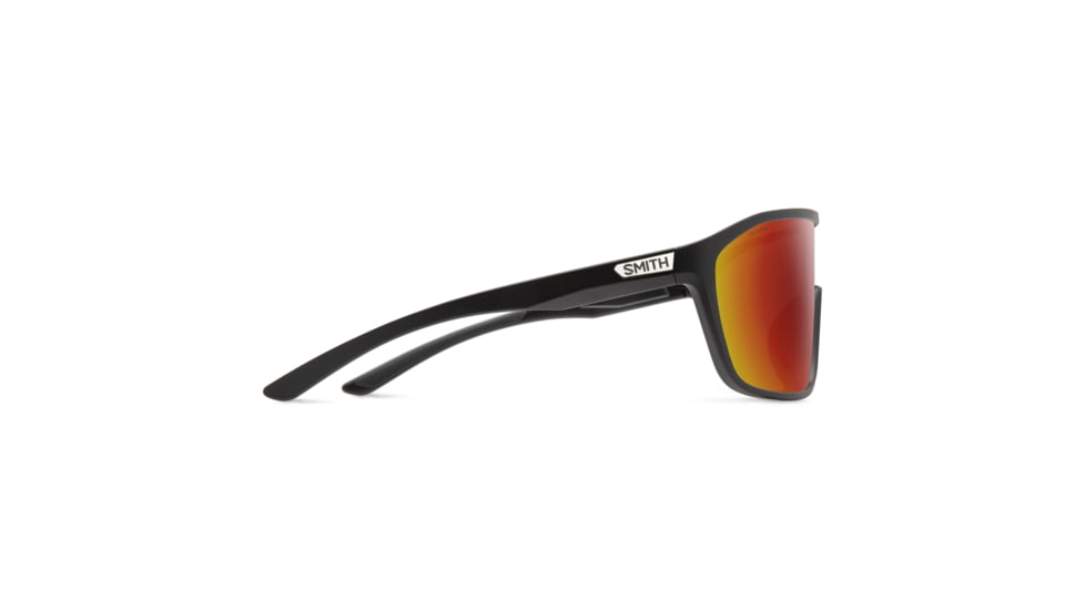 Smith Boomtown Sunglasses, Matte Black Frame, ChromaPop Red Mirror Lens, 20493200399X6