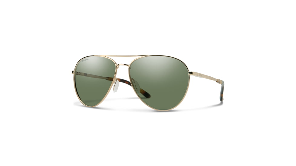 Smith Layback Sunglasses, Gold Frame, ChromaPop Polarized Gray Green Lens, 204062J5G60L7