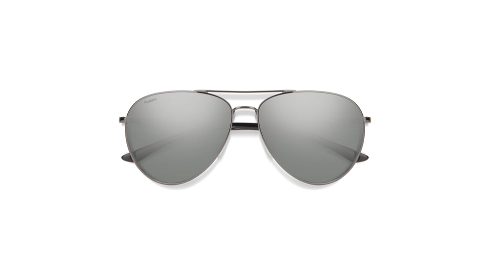 Smith Layback Sunglasses, Gunmetal Frame, Polarized Platinum Mirror Lens, 204062KJ160XN