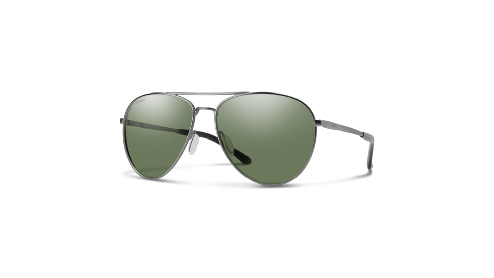 Smith Layback Sunglasses, Matte Gunmetal Frame, Polarized Gray Green Lens, 204062R8060M9