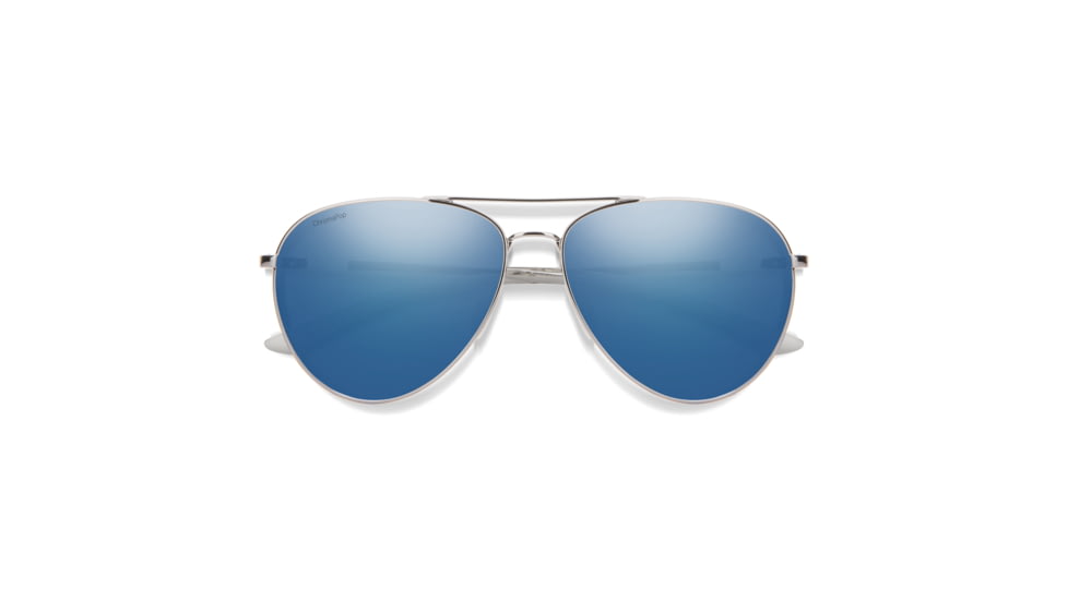 Smith Layback Sunglasses, Silver Frame, ChromaPop Polarized Blue Mirror Lens, 20406201060QG