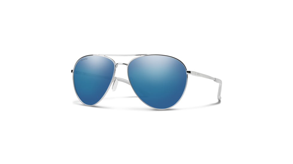 Smith Layback Sunglasses, Silver Frame, ChromaPop Polarized Blue Mirror Lens, 20406201060QG