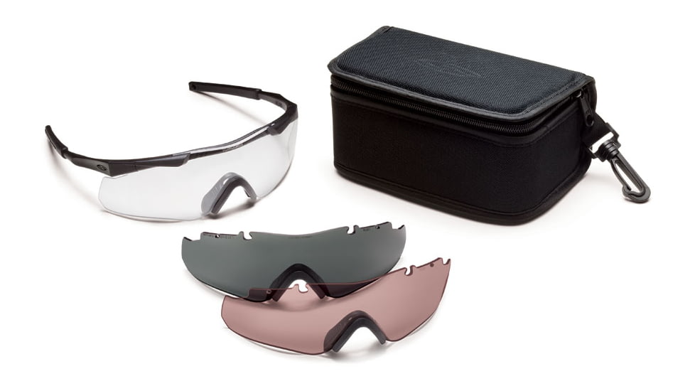 Smith Optics Aegis Arc Compact Safety Glasses w/ Gray &amp; Ignitor Spare Lens, Black Frame AEGACBK12-3RI