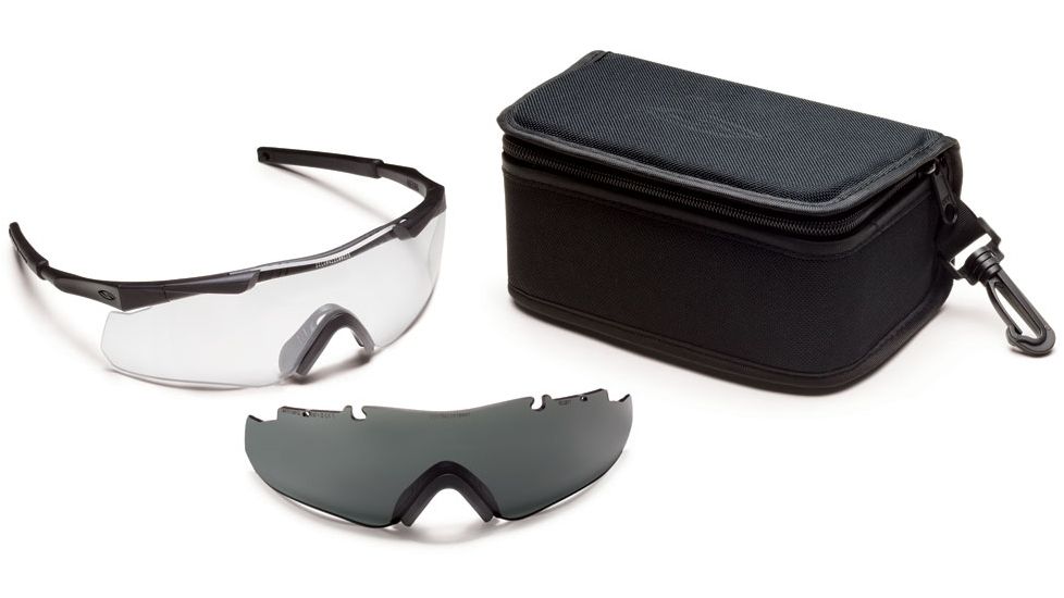 Smith Optics Aegis Arc Compact Safety Glasses w/ Gray Spare Lens, Black Frame AEGACBK12-2R
