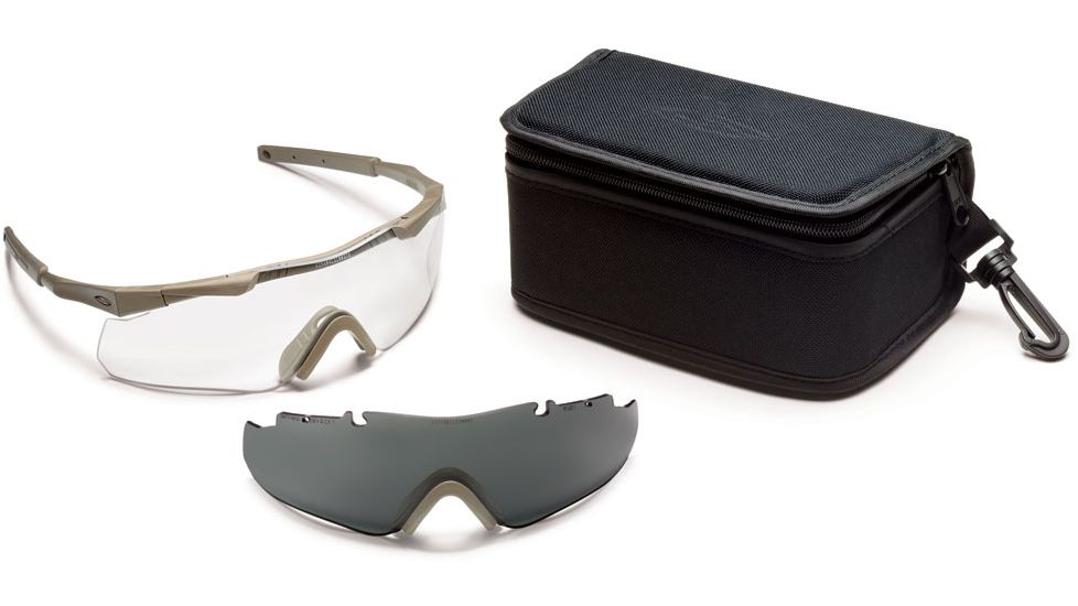 Smith Optics Aegis Arc Compact Safety Glasses w/ Gray Spare Lens, Tan 499 Frame AEGACT49912-2R