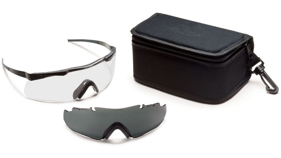 Smith Elite Aegis Echo Safety Glasses w/ Gray Spare Lens, Black Frame AECHABK12-2R
