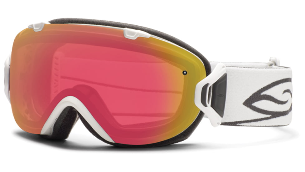 Smith Optics I/OS Snow Goggles - White Frame w/ Blackout and Red Sensor Lens IS7BKWT13