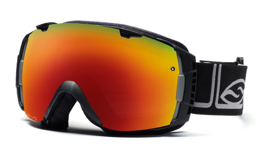 Smith I/O Goggles, Black Foundation, Red Sol X Mirror And Sensor Mirror Lenses IO7DXFK10