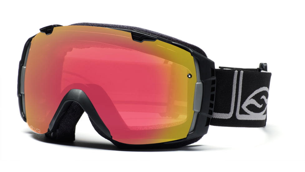 Smith I/O Goggles, Black Foundation, Red Sensor Mirror And Platinum Mirror Lenses IO7RZFK10