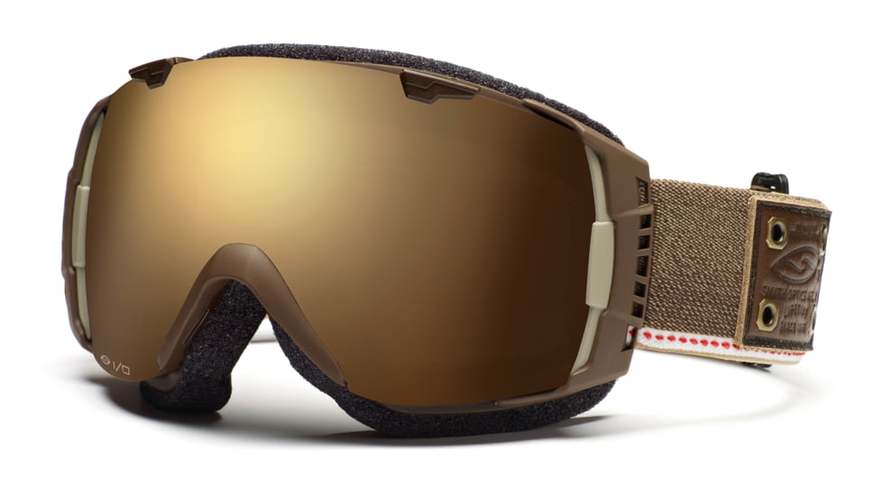 Smith I/O Goggles, Classic Brown Mill &amp; Union, Gold Sol X Mirror And Sensor Mirror Lenses IO7SMBM11