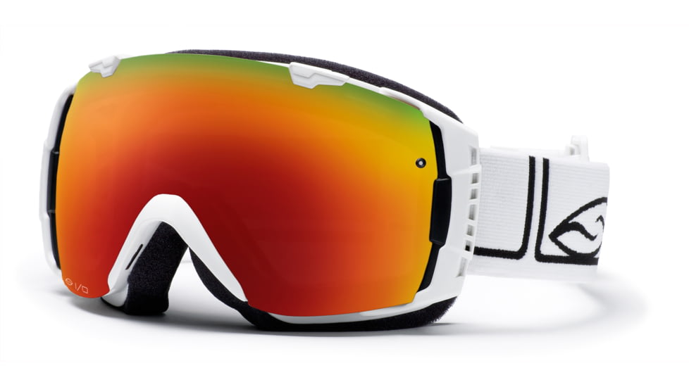 Smith I/O Goggles, White Foundation, Red Sol X Mirror And Sensor Mirror Lenses IO7DXFW10
