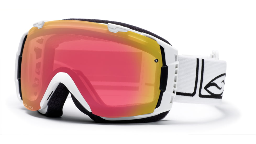 Smith I/O Goggles, White Foundation, Red Sensor Mirror And Platinum Mirror Lenses IO7RZFW10