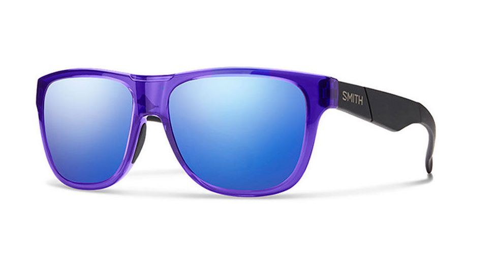 Smith Optics Lowdown Slim Single Vision Prescription Sunglasses, Crystal Ultraviolet Frame, LSPCBMCUVSV