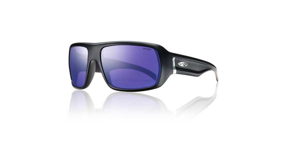 Smith Optics Vanguard Sunglasses - Matte Black Evolve Frame, Polarized Deep Purple Mirror Carbonic TLT VGPPPRMMB