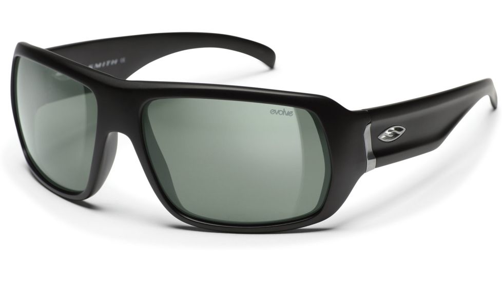 Smith Optics Vanguard Sunglasses - EVOLVE Matte Black frames, Gray-Green Lenses
