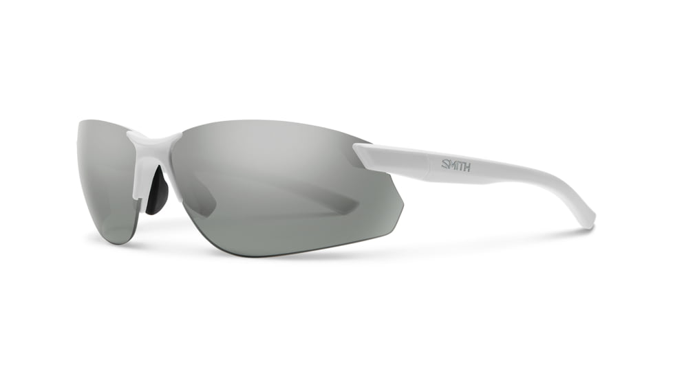 Smith Parallel Max 2 Sunglasses, Matte White Frame, Polarized Platinum Mirror Lens, 2019076HT71XN