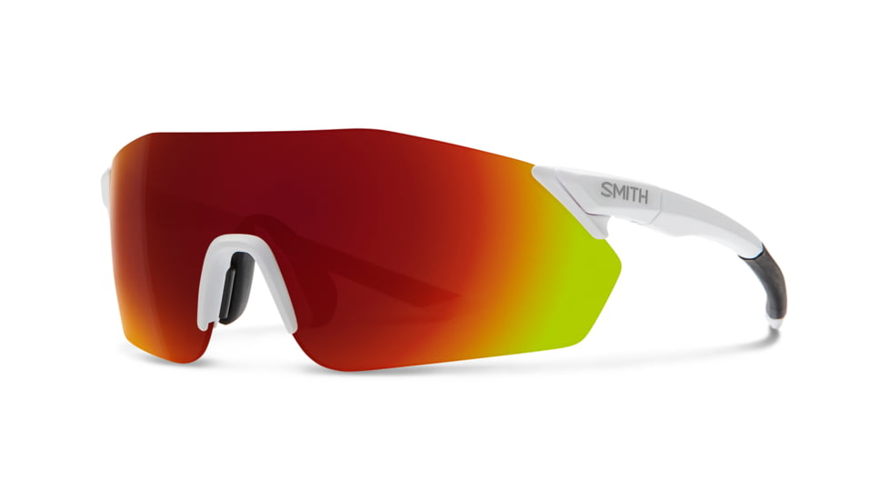 Smith Reverb PivLock Sunglasses, Matte White Frame, ChromaPop Red Mirror Lens, 2015216HT99X6