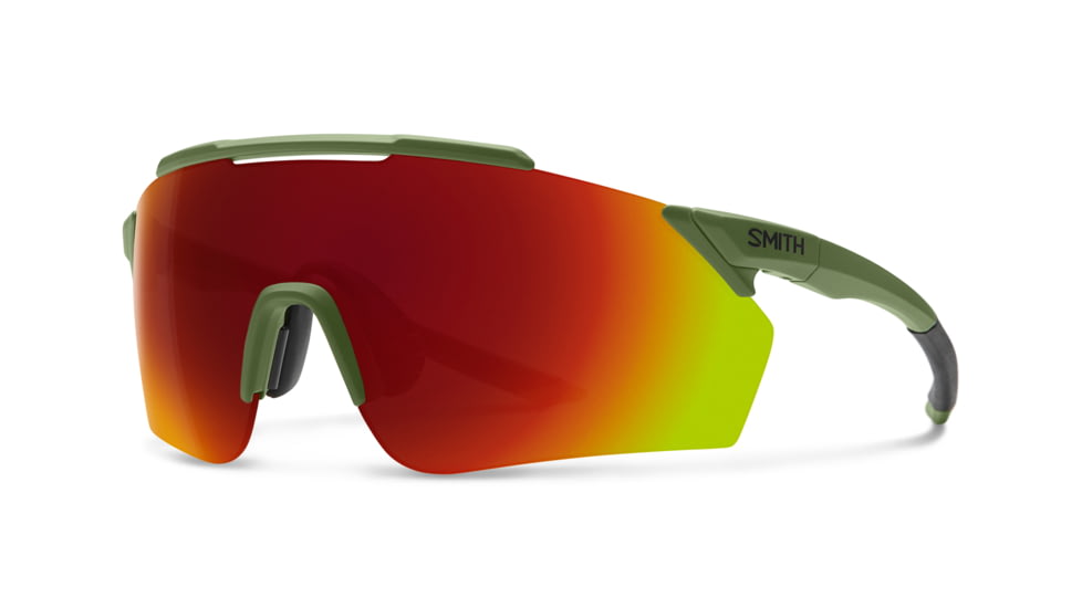 Smith Ruckus Sunglasses, Matte Moss Frame, Chromapop Red Mirror Lens, 201522SIF99X6