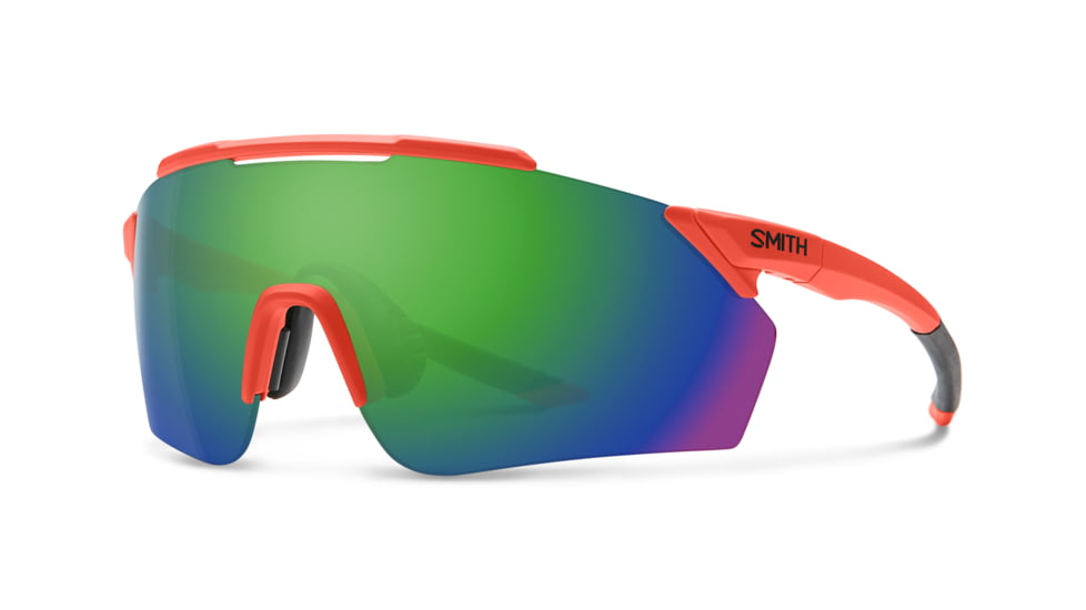Smith Ruckus Sunglasses, Matte Red Rock Frame, Chromapop Green Mirror Lens, 2015220Z399X8