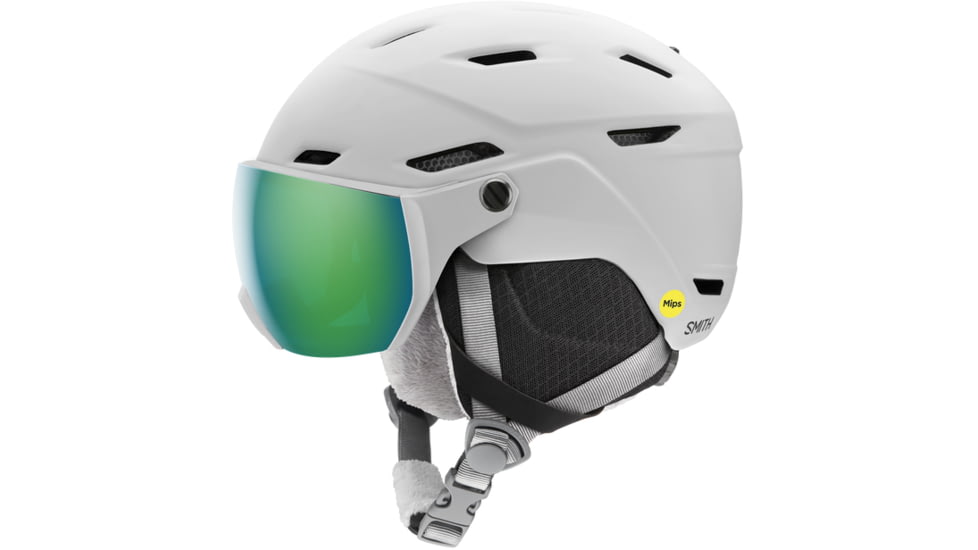 Smith Survey Jr. MIPS Helmet, Matte White/ChromaPop Everyday Green Mirror, Youth Small/Medium, E005320BT4856