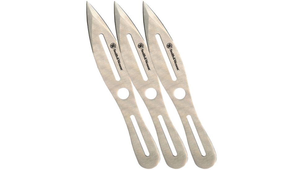 Smith &amp; Wesson 10.0 in. Throwing Knife Set, 3 Knives, w/Nylon Sheath SWTK10CP