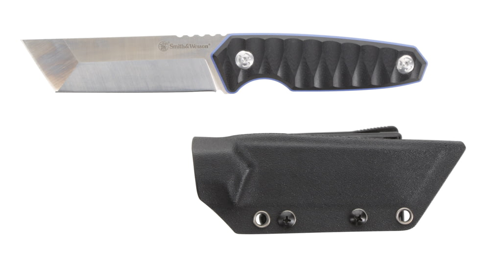 Smith &amp; Wesson 24/7 Tanto Fixed Blade Knife, 4in 8Cr13MoV Stainless Steel Blade, G10 Handle, Black, 1147099