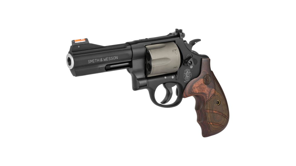 Smith &amp; Wesson 329PD Revolver, .44 Remington Magnum, 4in Barrel, N Frame, Adjustable, Black Frame, Wood Grip, 6 Round Cylinder, 163414