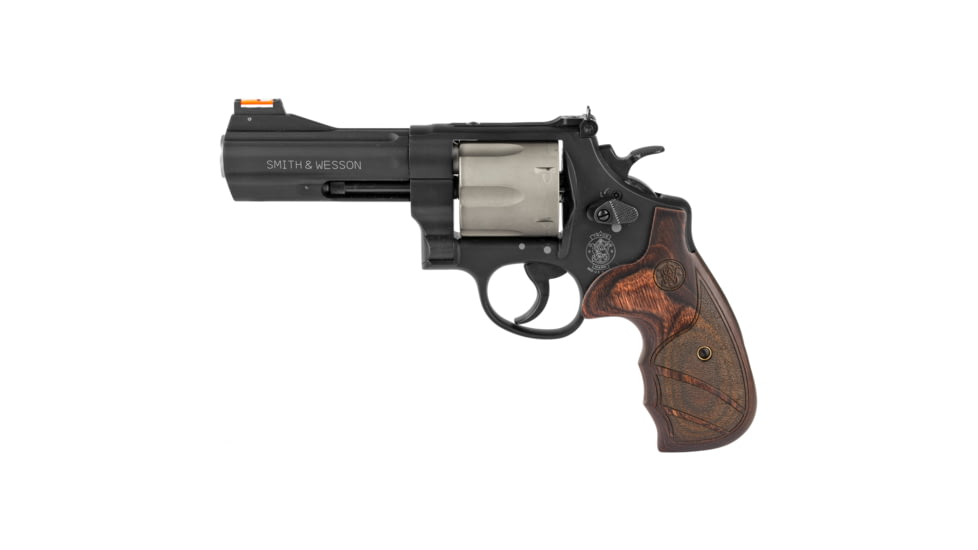 Smith &amp; Wesson 329PD Revolver, .44 Remington Magnum, 4in Barrel, N Frame, Adjustable, Black Frame, Wood Grip, 6 Round Cylinder, 163414