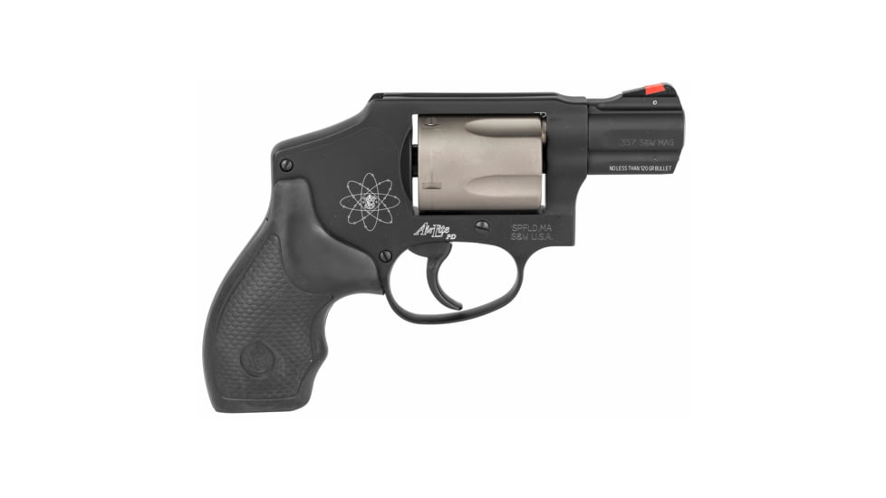 Smith &amp; Wesson 340PD Airlite No Lock Revolver, .357 Magnum/.38 Special, 1.87in Barrel, J Frame, Fixed, Black Frame, Rubber Grip, 5 Round Cylinder, 103061