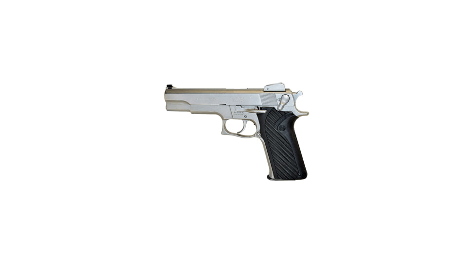 Smith &amp; Wesson 4506 Pistol, .45 ACP, 5in barrel, stainless steel frame, straight backstrap wrap-around grip, recoil operated semi-automatic, white dot front, adjustable rear, 8 round magazine, SW-4506-1-FRRMPG