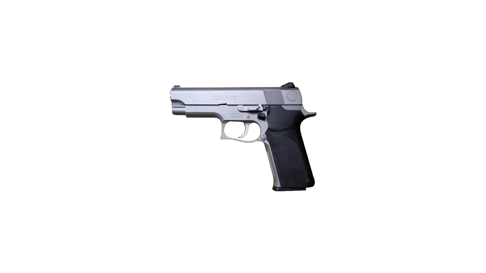 Smith &amp; Wesson 4576 Pistol, .45 ACP, 4.25in barrel, stainless steel frame, straight backstrap wrap-around grip, recoil operated semi-automatic, 3-dot fixed, 8 round magazine, SW-4576-1-FRRMPG