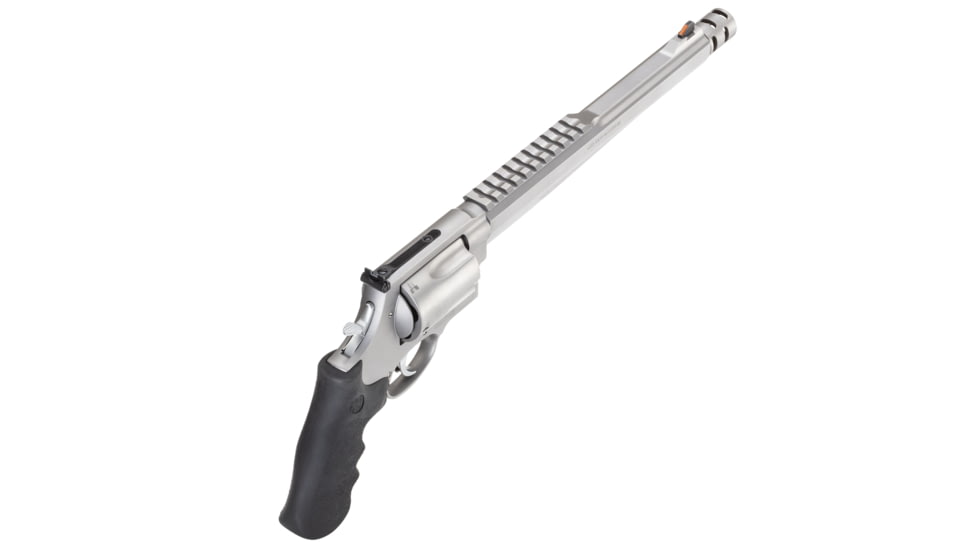 Smith &amp; Wesson 500 Revolver, .500 S&amp;W Magnum, 10.5in barrel, stainless steel frame, Hogue Sorbothane grip, revolving chamber, orange ramp front, adustable rear, 5 round magazine, SW-500-3-FRRMPG